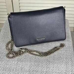 Kate Spade New York Silvia Black Leather Chain Wallet Crossbody Purse Clutch Bag